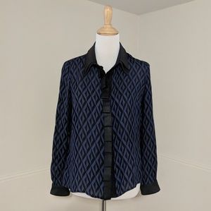 NAHM Button Down Silk Blouse Ally Hilfiger Size 8